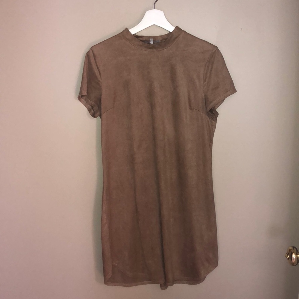 Worn once, Suede Dress! Super cute to layer with!